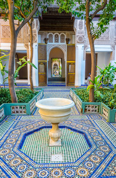  Garden of Marrakesh Bahia Palace in Marrakesh, Morocco.