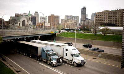 Interstate Highway Traffic Flows Arouund Detroit Michigan Metro Area
