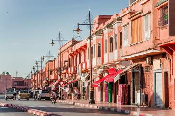 Naklejka premium Beautiful street of old Marrakesh, Morocco