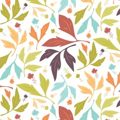 Foliage vector pattern background - 197528823