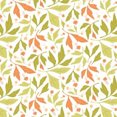 Spring foliage vector pattern background