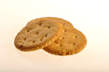 Cracker on white background