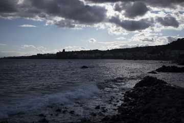 acqua,mare,flutta,oceano,vulcano,paesaggio,nuvole,roccia