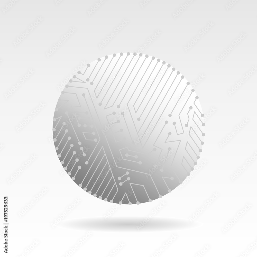 Poster technology communication cybernetic element with gradient background. vector abstract.