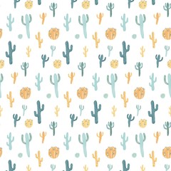 Cacti vector pattern background - 197529896