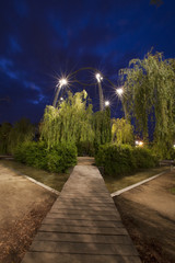 Parc del Centre del Poblenou at night