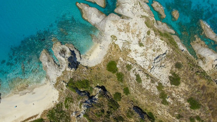Overhead aerial view of beautiful coastline