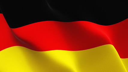Obraz premium Germany flag waving loop. German flag blowing on wind.