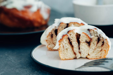 Delicious Fresh Homemade Cinnamon Rolls for breakfast.