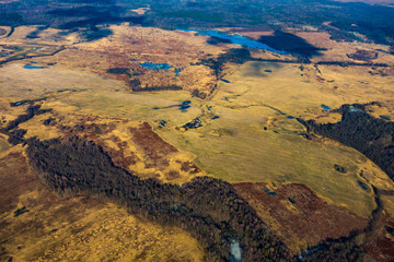 Obraz na płótnie Canvas Farmland aerial view at fall