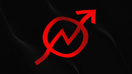 Kraak Logo flag waving loop. Kraak Logo flag blowing on wind.