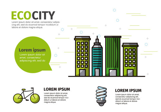 Green Blue Clean Energy Environment Buildings Infographic Layout