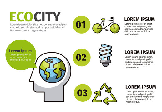 Green Yellow Sustainable Energy Environment Recycle Infographic Template