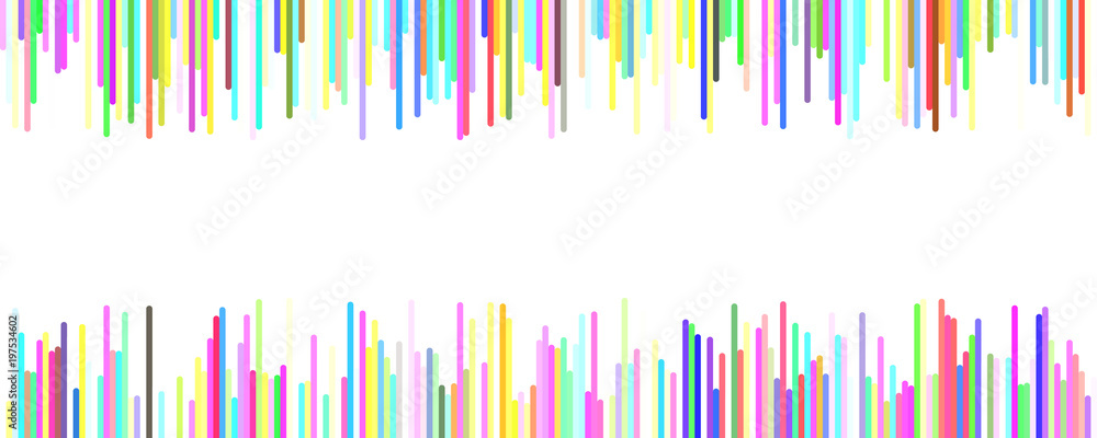 Poster banner background template design - horizontal vector graphic from vertical rounded stripes on white