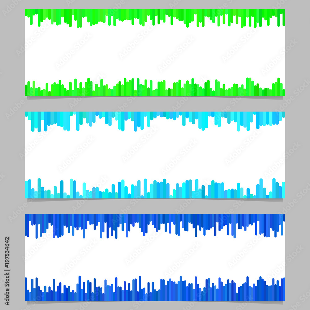 Aufkleber geometrical banner background template design set - horizontal vector graphic from vertical lines on