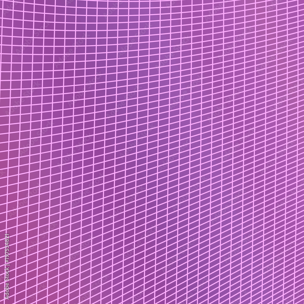 Poster Purple abstract modern grid background - vector graphic design from curved angular lines in grid