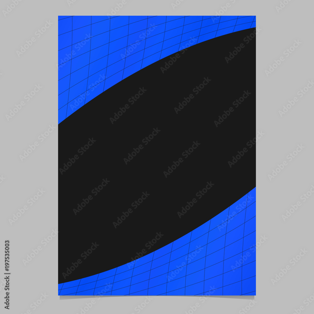 Poster abstract modern blue gradient curved grid pattern flyer template - vector document background graphi
