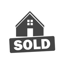 Sold house. Flat vector illustration