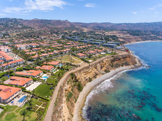 Aerial view of Rancho Palos Verdes coastline, California - USA