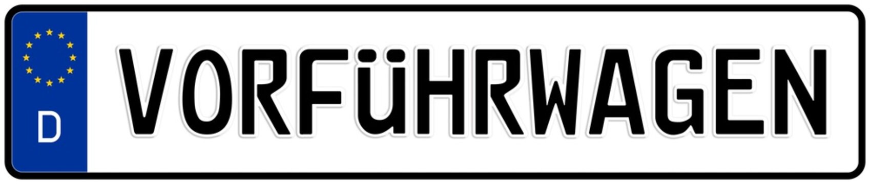 spkw54 SignPersonenKraftWagen spkw - Schrift: Vorf&uuml;hrwagen - Kennzeichen: Autokennzeichen / Nummernschild - (Original-Verh&auml;ltnis 520 X 110 mm) - banner xxl g5934