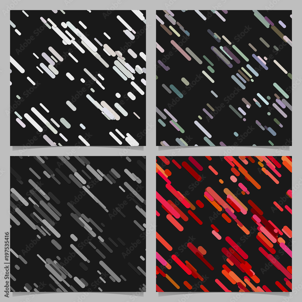 Poster colored abstract chaotic diagonal stripe pattern background set
