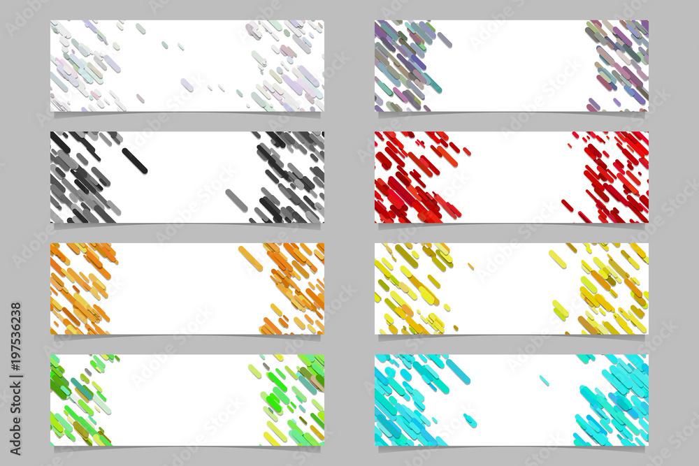 Poster Abstract diagonal rounded stripe pattern banner template design set - vector graphics