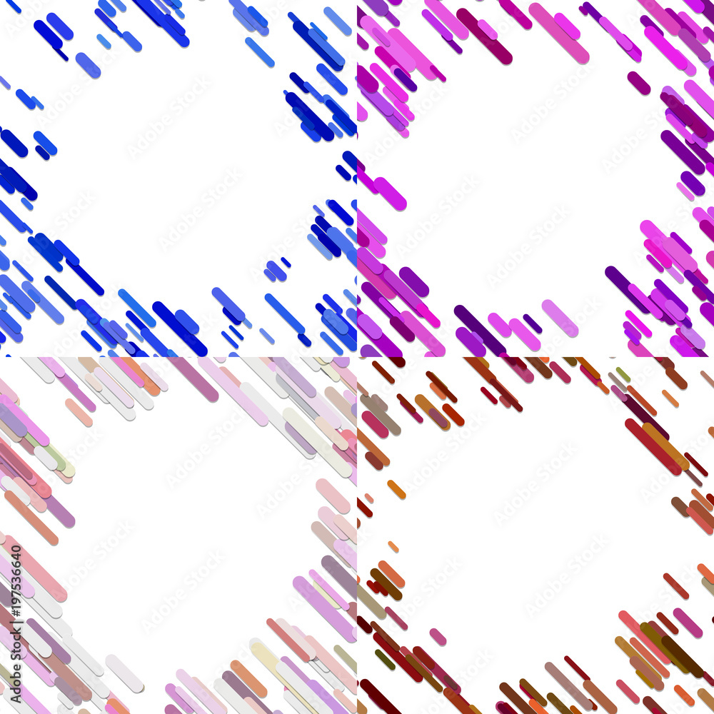 Poster colorful random diagonal stripe pattern background template set