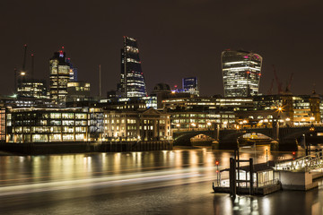Fototapeta na wymiar City of London Night Skyscape