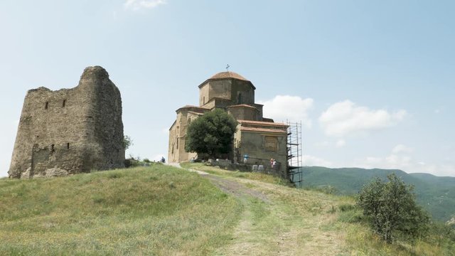 Georgian orthodox monastery Jvari near Mtskheta in the mountain