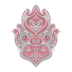 Vintage decorative ornament element. Flower pattern.Traditional, Arabic, Turkish, Ethnic, Indian motifs. Great for fabric and textile, prints, invitation or any desired idea.