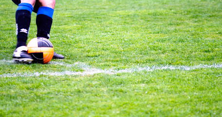Kicking the Ball during a Football Match