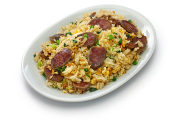 chinese sausage fried rice, xiang chang chao fan