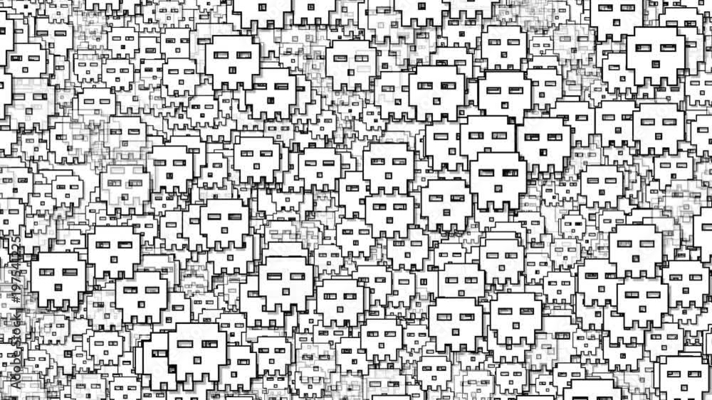 Aufkleber digital skulls background loop