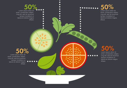 Dark Green Orange Vegetable Nutrition Organic Healthy Infographic Template