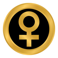 Gender female symbol button.