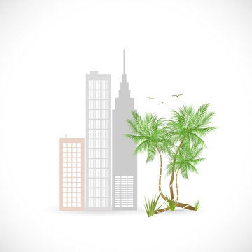 Buildings with Palm Trees