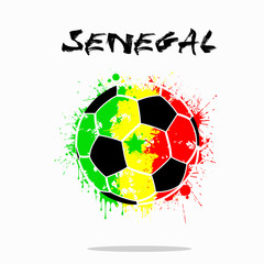 Flag of  Senegal as an abstract soccer ball
