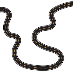 winding empty road- vector illustration