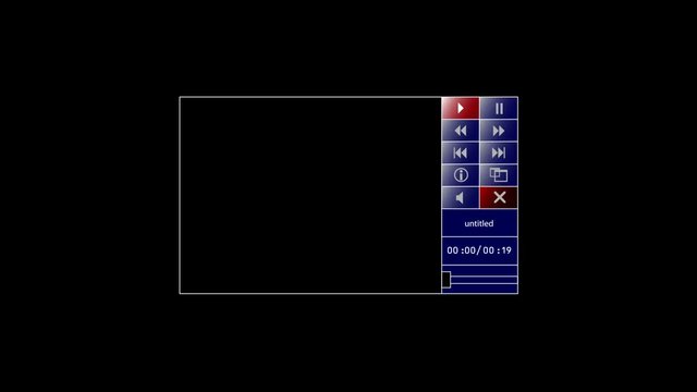 A generic media player application interface, downloading a video from the internet. Luma matte (alpha channel) provided for you to insert your own content. Separate button elements also included.