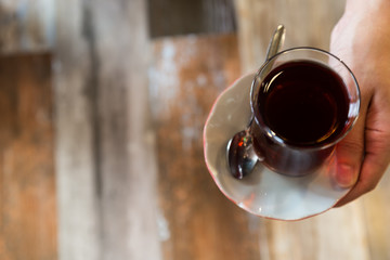 tea concept. tea in the cafe.