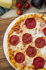 Italian pizza with salami