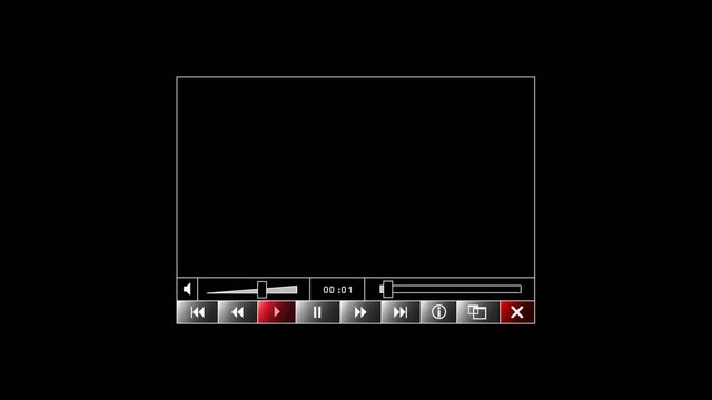 A generic media player application interface, which you can insert your own video into. Useful for a transition, as it zooms up (from 50% to 100%) to fill the screen. A luma matte is provided.