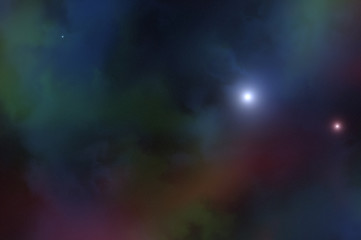 Colorful space nebula. Illustration, for use with projects on science, and education. Plasmatic nebula, deep outer space background with stars. Universe filled with stars, nebula and galaxy