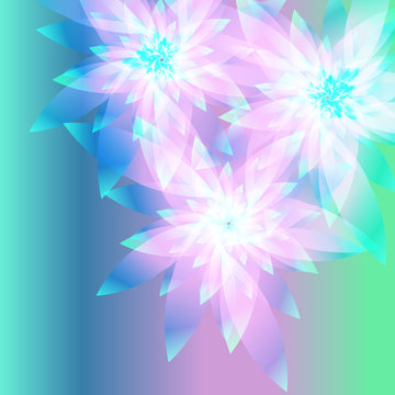 Beautiful violet flowers on a gentle background Abstract flovered background for creative design. Decoration for wallpaper desktop, poster, cover booklet, card. Print for clothes, t-shirt.
