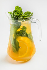 summer lemonade on the white