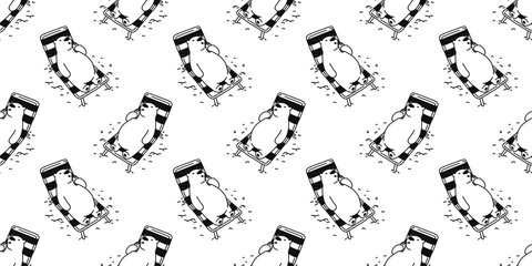 Bear Seamless Pattern vector Polar Bear beach isolated holiday wallpaper doodle white