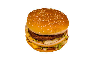 Fresh hamburger isolated on the white background