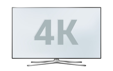 Smart tv 4K lcd monitor isolated on white background