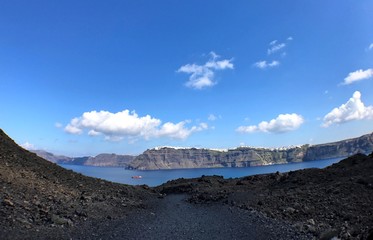 volcano island in Santorini