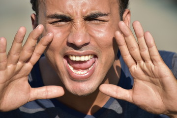 Young Male Yelling